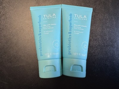New 2, 1.67 oz Tula Purifying Face Cleanser Sealed Bottle Stocking Stuffer Gift 