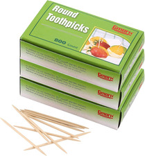 GM1021 round Hotel Toothpicks, 2.5 Inch Natural Wooden, 3 Boxes Pack, 2400 Count