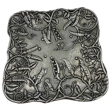 Carson Statesmetal Industries Art Nouveau Pea Pod Trinket Dish Tray Pewter USA