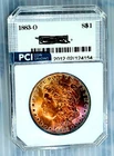 1883-O Gem BU  ++++ Lustrous  Rainbow Toned Obverse Morgan Dollar