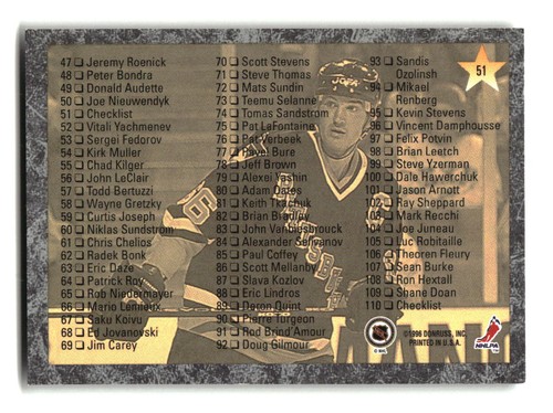 1995 Donruss Elite Checklist [Die-Cuts Uncut] #51 card