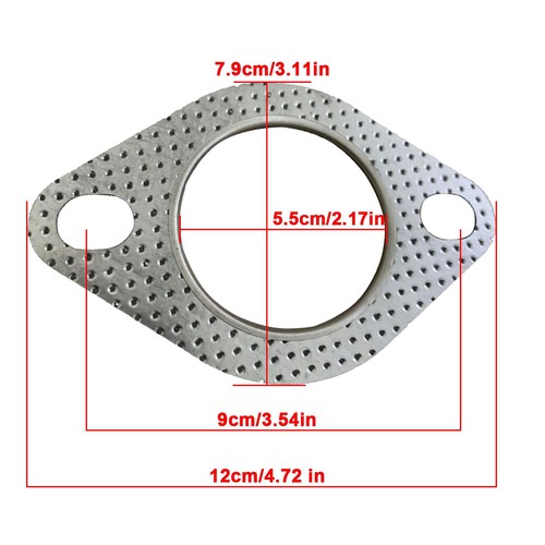 1/2PCS High Temp Exhaust Gasket Replacement Sealing Pad 2-Bolt Flange Gasket - Picture 6 of 17
