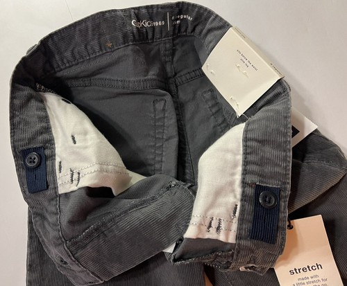 Gap Kids 1969 Girls Size 8 Regular Slim Gray Corduroy Pants New With Tags - Picture 9 of 21