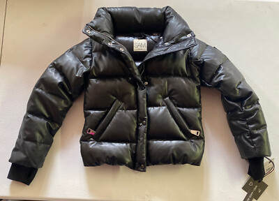 Sam, Girls Vegan Leather Isabel Puffer Jacket, Size 10, Black