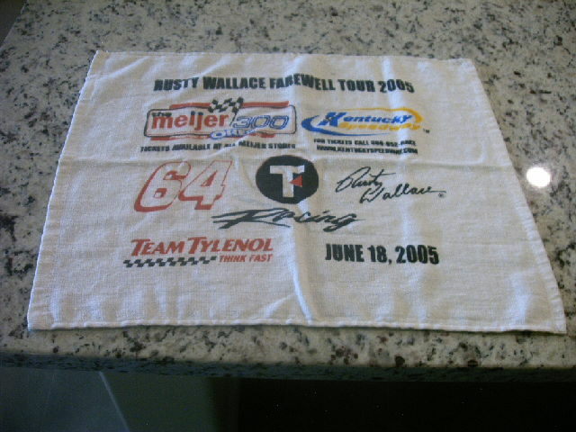 Vintage 2005 NASCAR Rusty Wallace Farewell Meijer Towel Kentucky Speedway Racing
