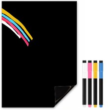 Magnetic Whiteboard or Chalkboard, Fridge Magnet Blackboard + Liquid Chalk Pens