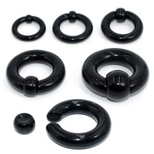 1 Pair Surgical Steel Captive Bead Nose Rings Large Ear Gauge Septum Piercing