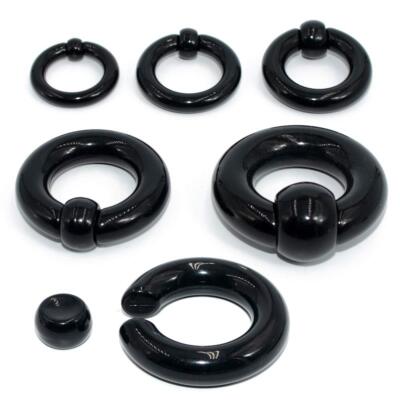 1 Pair Surgical Steel Captive Bead Nose Rings Large Ear Gauge Septum Piercing