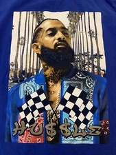 Shaka Wear Nipsey Hussle RIP Rest in Peace Blue T-shirt Men's Size X Large
