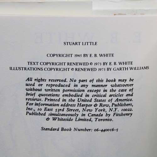 Stuart Little By E. B. White 1973 Hardcover Book With Dust Jacket English Good - Picture 10 of 21