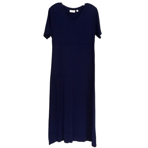 Lapis Denim Maxi Dress Womens Small Short Sleeve Smocked Blue Cotton | eBay