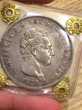 Carlo Felice 1828 Scudo 5 Lire Periziato Spl  periziata