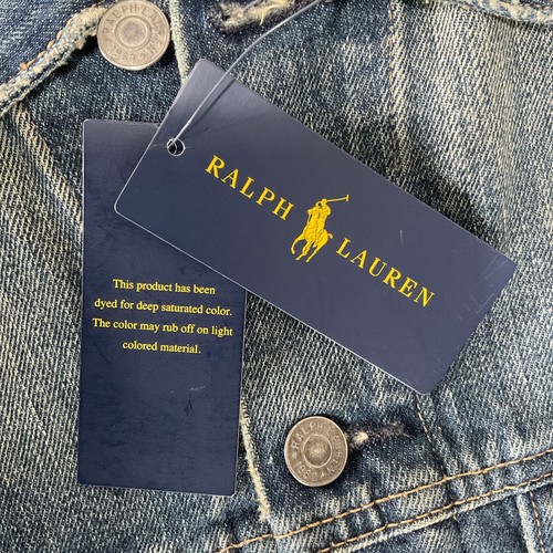 Polo Ralph Lauren Faded Denim Trucker Jacket Sz M Blue $298 - Picture 7 of 7