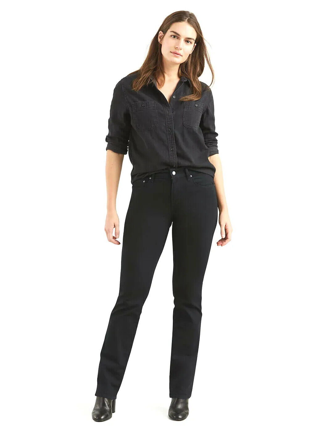 Levis 505 Women s Black Straight Leg Jeans 8 SHORT W29 L30 6786 2