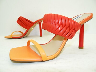 Steve Madden Enamor Pantolette Sandalen Sandaletten Damen Schuhe Gr.39 Rot-Orang