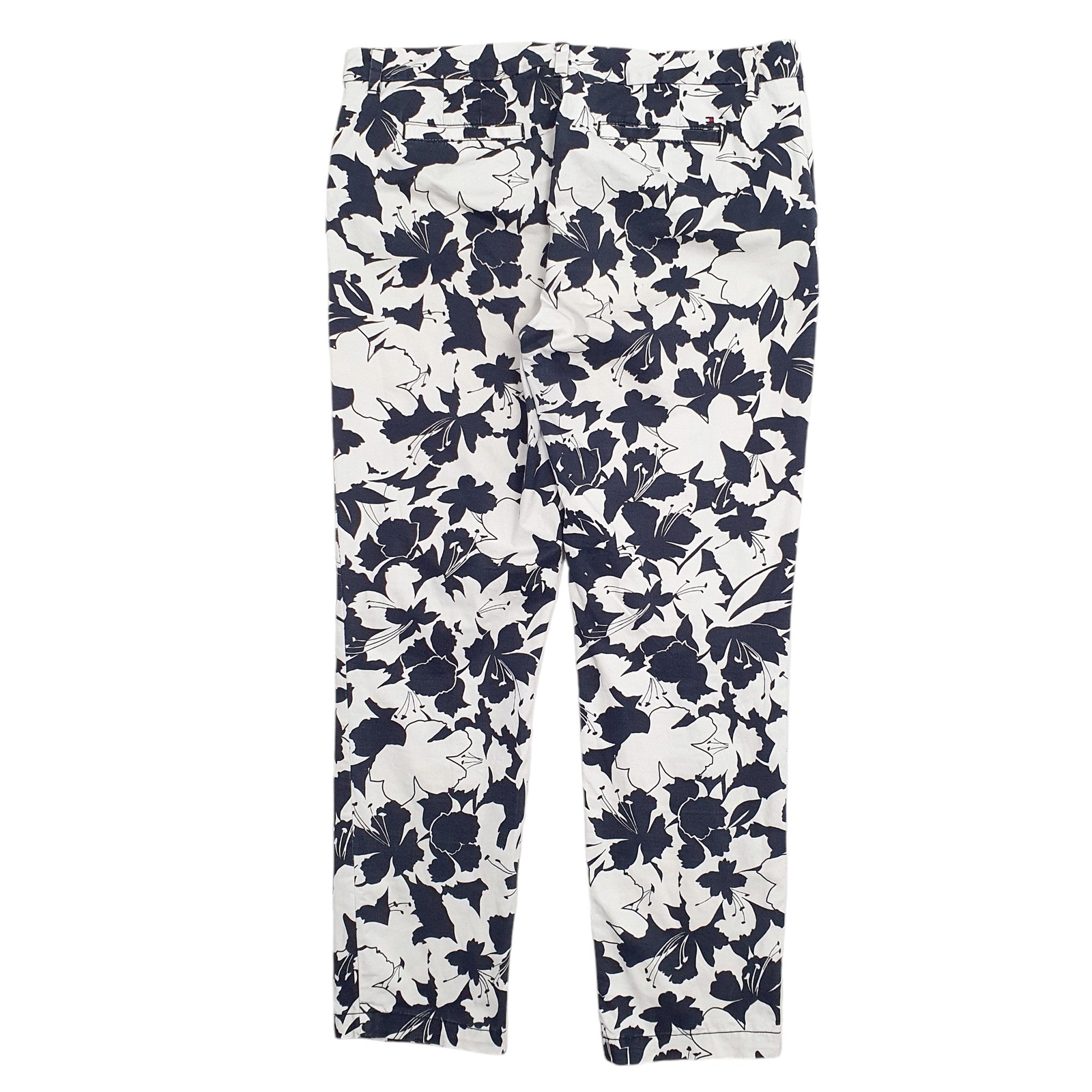 TOMMY HILFIGER Floral Design Pattern Chino Trousers Cotton White Womens  14 image 3