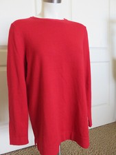 J Jill Women  s Size Small Red Long Sleeve Sweater Cotton Blend