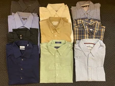 Lot Of 10 Mens Dress Casual Shirts Long Sleeve Size XL Various Brands