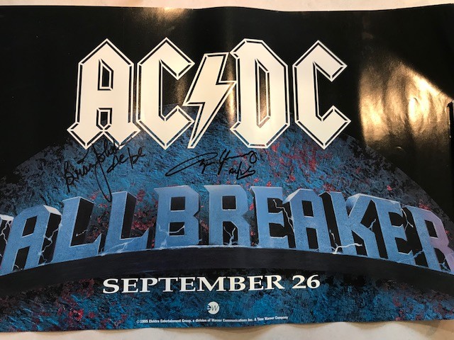 AC/DC signed poster by 2 coa + Proof! Angus Young Brian Johnson ...