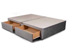 2ft6 3ft 4ft 4ft6 5ft 6ft Bed base in dark grey plush velvet! with storage!