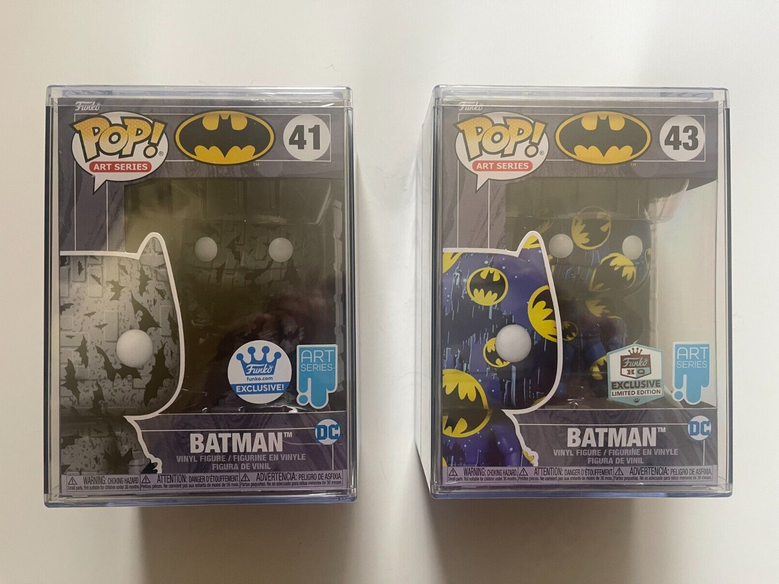 Sale Funko Pop Dc Batman Series Blue &Amp; Yellow #43 Black #41 Hq Shop Exclusive Holder