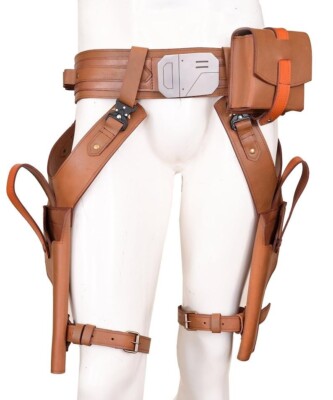 Axe woves mandalorian season inspired costume belt with pouches 100%  leather