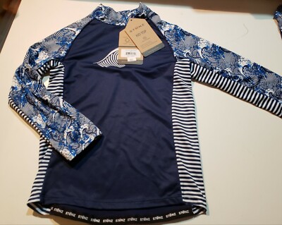 New STONZ Boys Blue Wave Surf Shirt Kid Top Swimsuit Stonzwear Toddler Size 5T