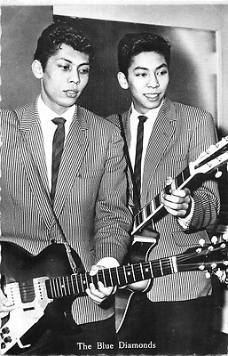 Zoll The Blue Diamonds '' Rock'N Rolle Duo Dutch Bros.1962 Chrom Postkarte