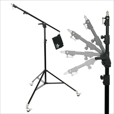TriMax 11.3 ft Boom Stand w/ Wheels, Counterweight Bag, & Boom-to-Stand Switcher
