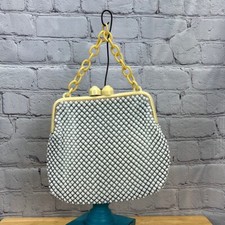 Whiting Davis Co. Vintage 1940s Alumesh Handbag with Lucite Handle