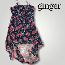 Sheer ginger Dress. Short front long back. Medium