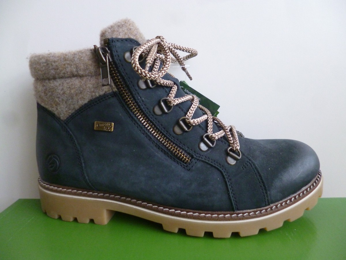 Remonte Damen-Schnürstiefel D7478 – Braun, Rauleder, Mit Schurwoll-Futter & Wasserabweisend