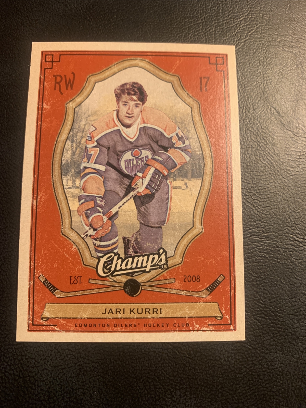 #43 Jari Kurri Oilers Red 2009-10 Champs upper deck￼ Cb35