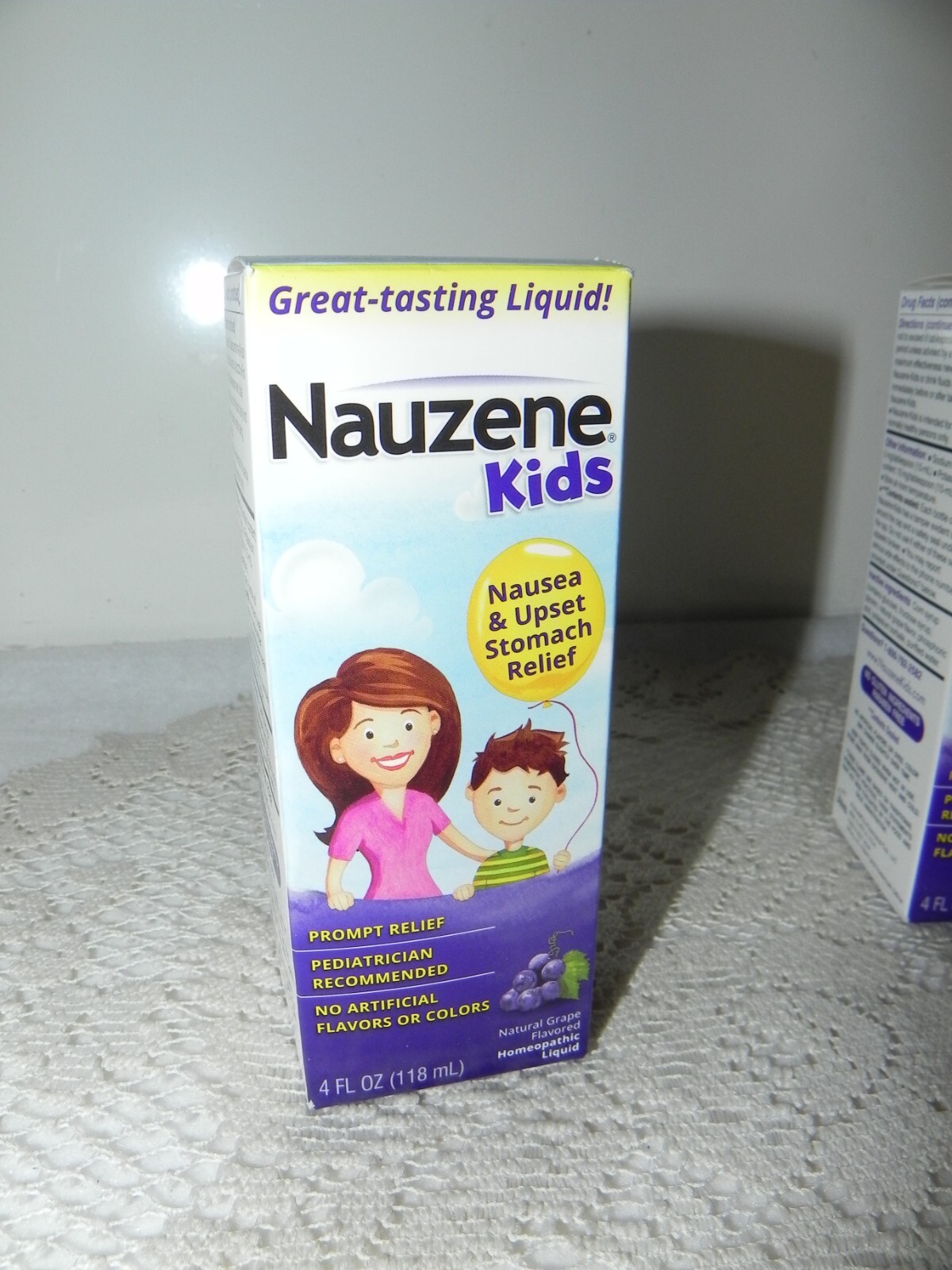 3x Nauzene Kids Homeopathic Liquid Nausea & Upset Stomach, Grape 4oz