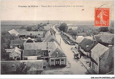 CAR-AAAP4-28-0250 - PRUNAY-LE-GILLON - rue et mare du croquenoult - Cafe Masso