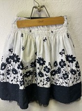 Children s Place 1989 Girls Black White Floral Butterfly Ruffle Bling Skirt Sz 8