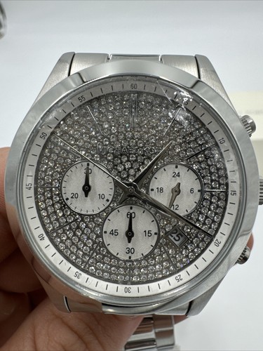 Michael Kors Zirconia Quartz Watch Analog Stainless Steel Mk-8910 New, Scratches - Picture 10 of 11