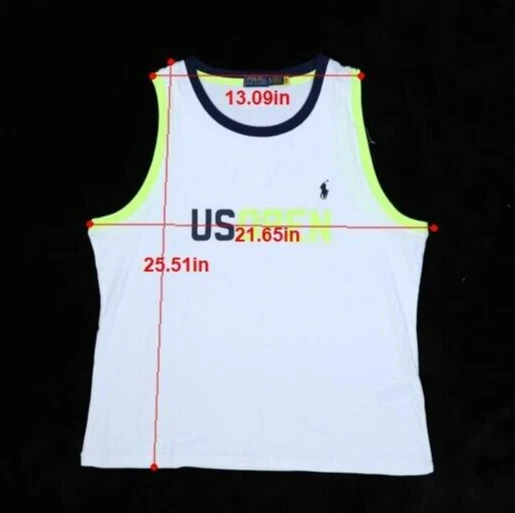 Polo Ralph Lauren US Open Tennis Tank Top White Yellow Neon 2023 Womens XL - Image 2 of 4