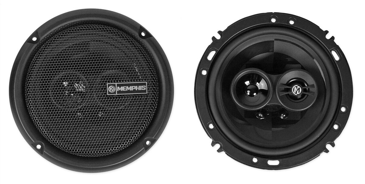 2) Memphis Audio PRX603 6.5 100 Watt 3-Way Car Speakers + RockMat