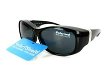 Foster Grant Solar Shield Polarized Sunglasses Fits Over Reading glasses, LARGE