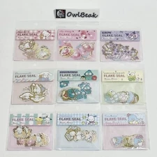 DAISO Sanrio characters Set of 9- Flake Seal 10 designs 40 Stickers JAPAN