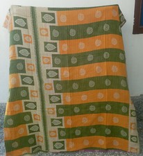 Vintage Patchwork Kantha Bedspread Indian Handmade Quilt Throw Cotton Blanket