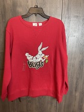 Vintage Looney Tunes Bugs Bunny Sweatshirt Red Size Small Warner Brothers Store