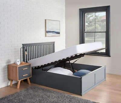 HOME TREATS Wooden Ottoman Bed Frame Bed with Storage Featuring Extra Under Bed Storage