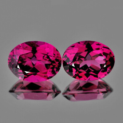 7x5 mm 2 pcs Oval AAA Fire Raspberry Pink Rhodolite Garnet Natural {Flawless-VVS
