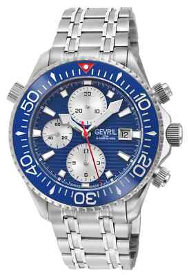 Gevril Men's 48815 Hudson Yards Chrono Swiss Automatic SW 500 MVMNT Diver Watch