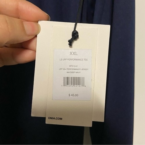 Onia Navy Long Sleeve UPF 50+ Performance Jersey Tee Size XL - Bild 8 von 9