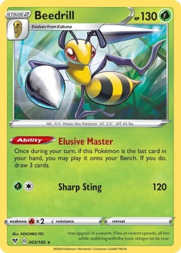 Beedrill Rare Pokemon TCG Card 003/185