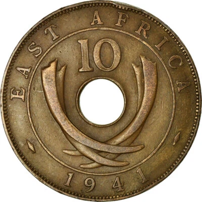 [#709314] Münze, EAST AFRICA, George VI, 10 Cents, 1941, SS, Bronze, KM:26.1 - Bild 1 von 2