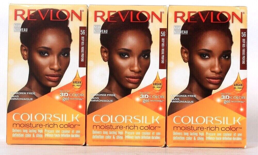 3 Ct Revlon Colorsilk Moisture Rich 56 Deep Red 3D Color Gel Permanent Hair  Dye 309970999353 | eBay